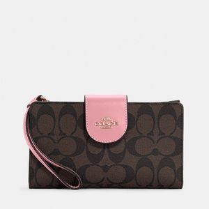 Tech Phone wallet in Colorblock Signature Canvas